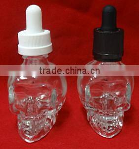 beauty cosmetics skull jars with childproof glass dropper