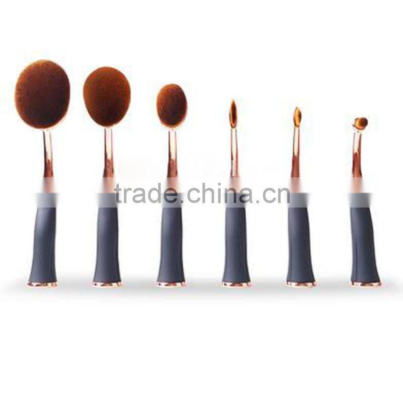 2017 Alibaba Unique rose gold color 5pcs / 6pcs magnet oval makeup brushes cosmetics makeup brush set Whloesale make up brushes