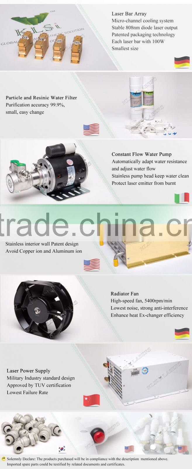 portable personal 300w 808nm diode lazer hair removal beauty machine with high power laser bars