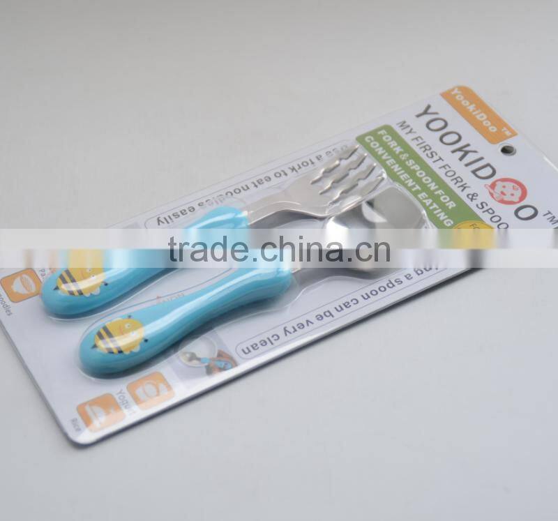 Factory Direct Sale Stainless Steel Dinnerware Plastic Kids Cutlery Set
