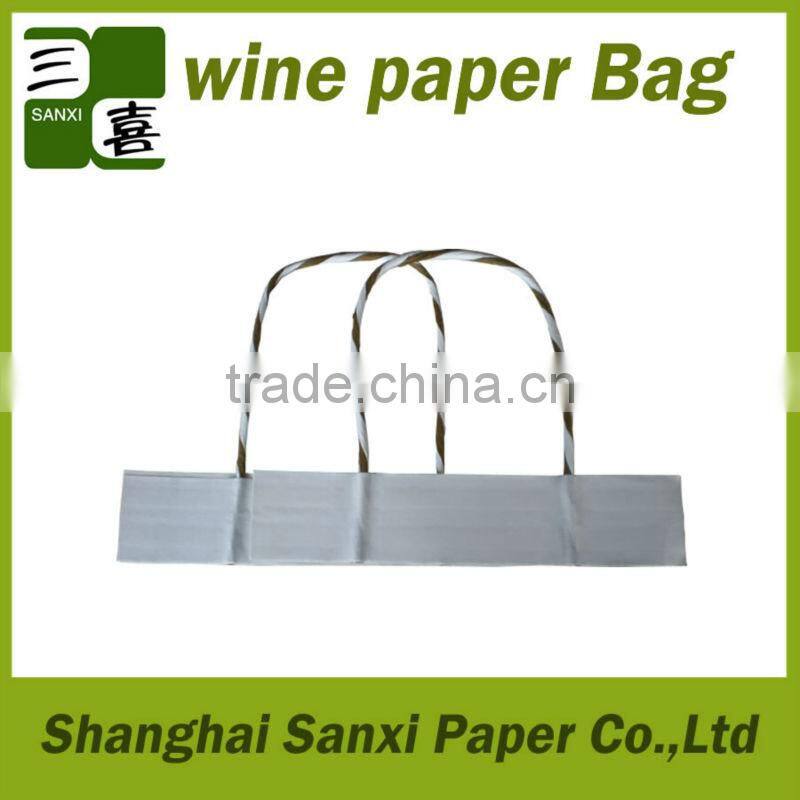2013 Shanghai sanxi white eco-friendly kraft Paper handle with good quality and low price