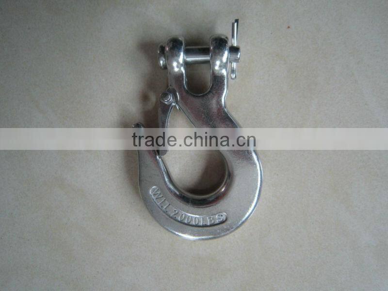 Stainless Steel Hook,Clevis Grab Hook with Latch