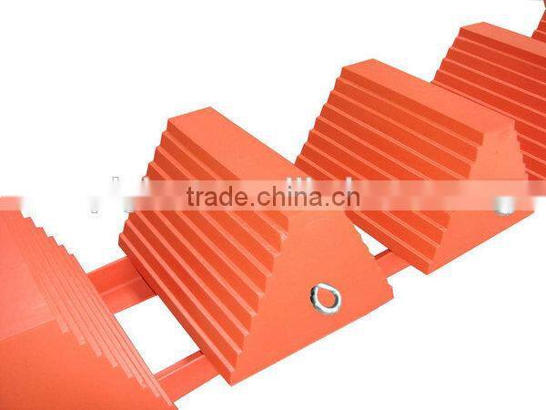 PU wheel chock with handle orange color GT34