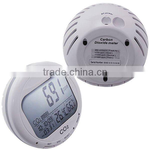 0~2000ppm Range Digital 3-in1 Round Desktop Indoor Air Quality Temperature RH Carbon Dioxide CO2 Monitor Detector