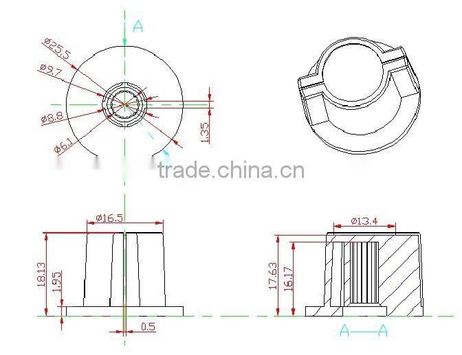 Blue Marconi style Neve knobs replicas 6.0/6.35mm set screw rotary switch knob, skirted