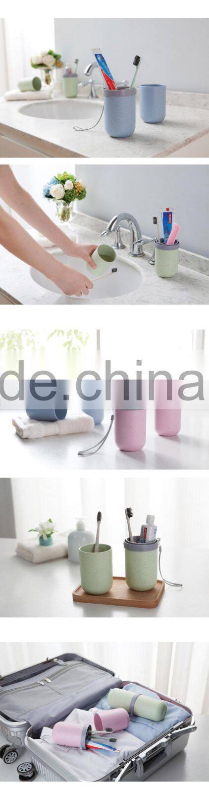 wheat straw style Portable Travel Toothbrush Cup Toothbrush Toothpaste Storage Wash Cup