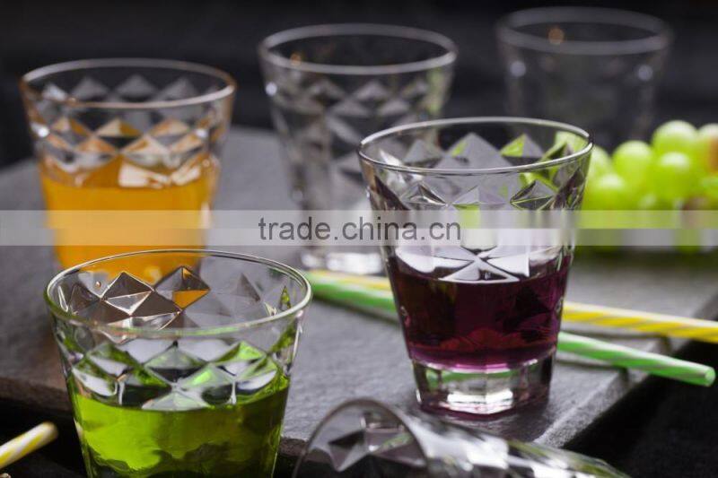 278ml old fashion emboss glass cup glass juice cup