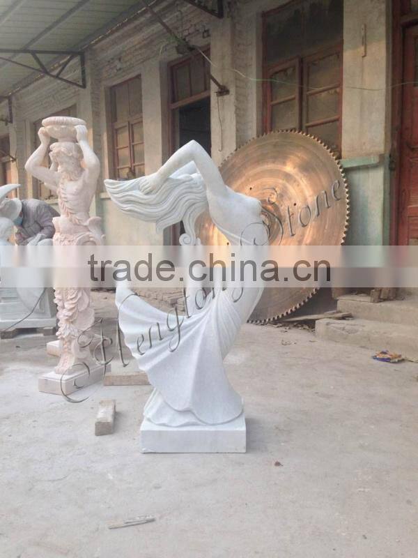 White Marble Abstract Art Deco Lady Sculpture