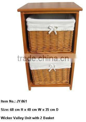 Cheap wicker basket storage shelves with 4 wheels