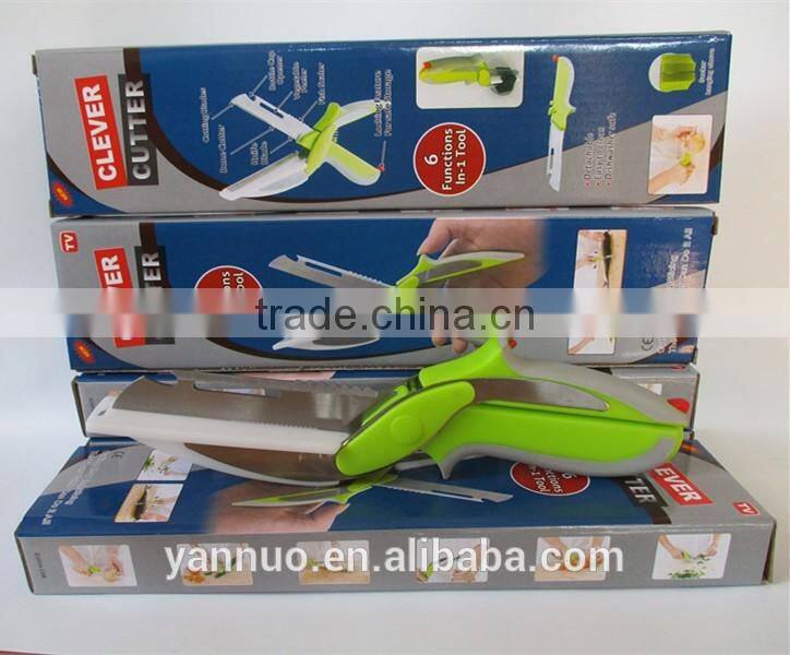 Kitchen Knife with Cutting Board 2 in 1 Universal Knife Food Chopper Food Scissors Slicer Vegetable Chopper