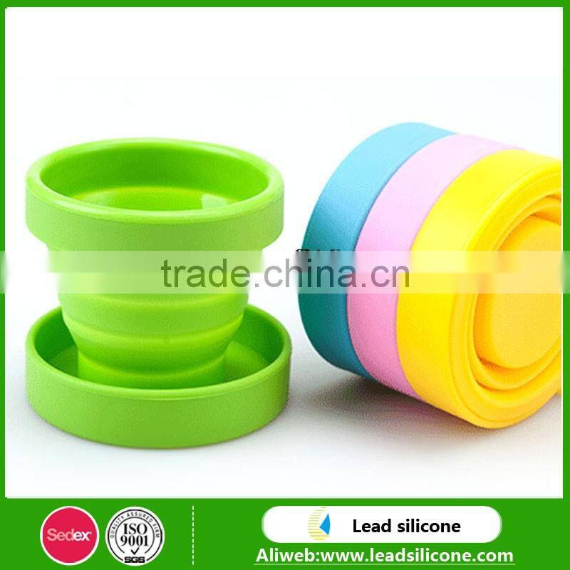 Eco-friendly Collapsible Silicone Coffee Cup For Camping/Silicone Flodable Cups With Lids