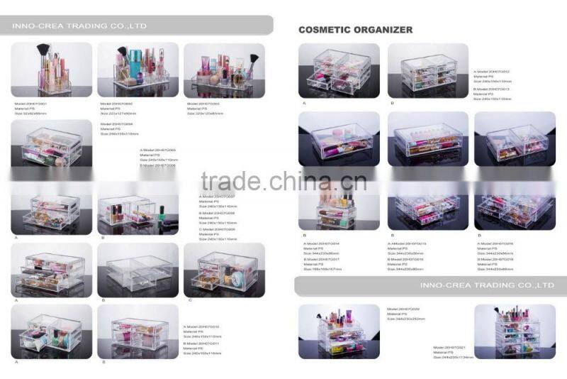 Stylish Design Dazzle Color Plastic Cosmetic/Skin Care Products/Makeup Storage Box/Organizers