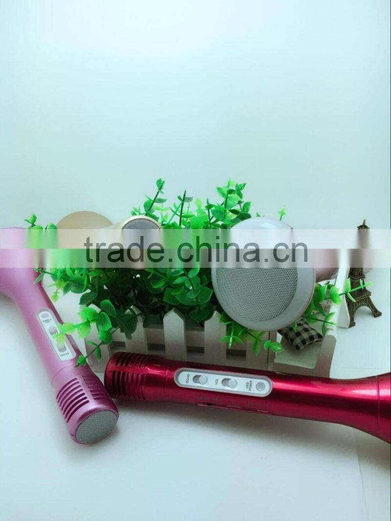 Mini Portable Cheap Hot Sale Bluetooth Wireless Handheld Karaoke With Colorful Flashlight