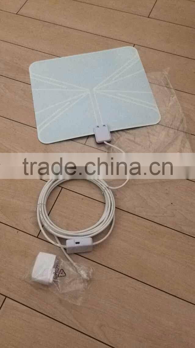 Factory Cheap Amplified Digital Indoor TV Antenna, 50miles Range ATSC TV Antenna, Wholesale Indoor TV Antenna High Gain UHF