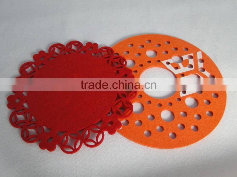 cheap price 3mm thickness laser cut cup felt coaster for restaurant