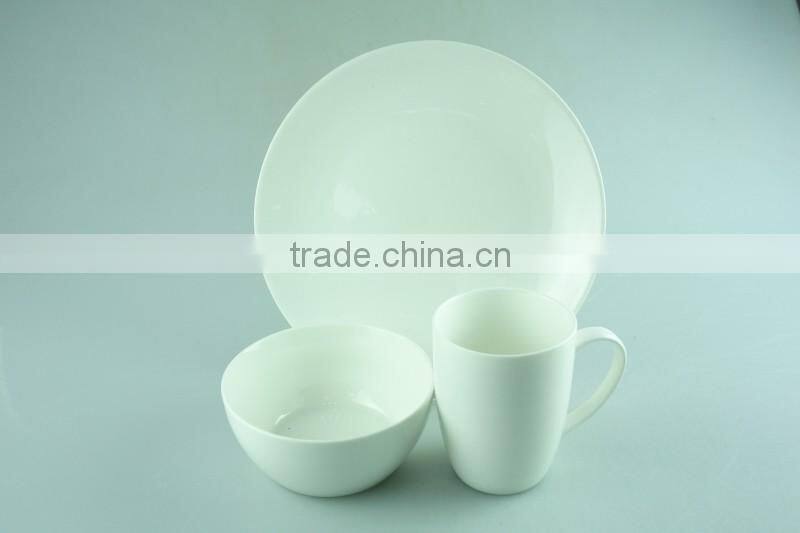 Ceramic white porcelain dinnerware sets 12 pcs / 16 pcs set of dinner plate