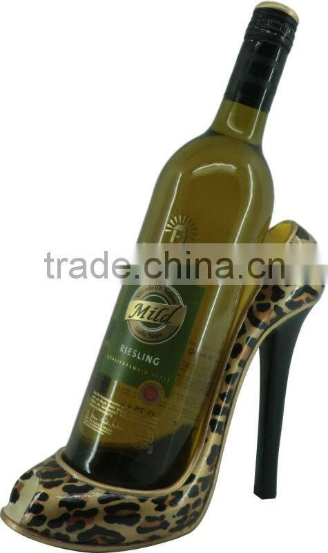 2014 new items high heel shoe wine bottle holders resin statue