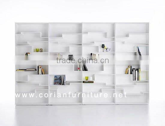 Illuminated acrylic solid surface disaply shelving