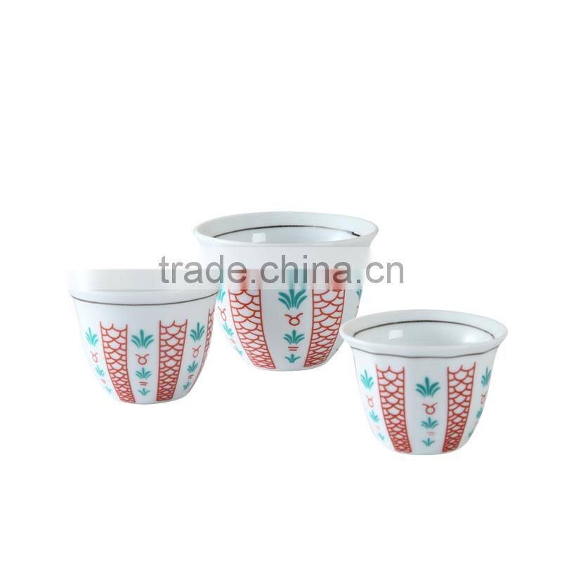 Hot sell to arabic market fine porcelain cawa cup ceramic coffe cups eggs cup