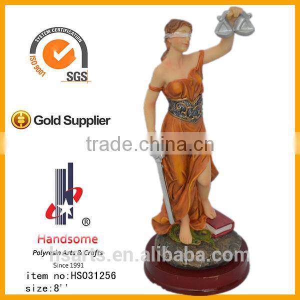 8" Resin Bronze Finish Lady Justice Sculpture Statue