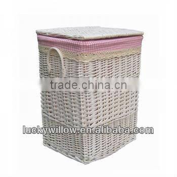 M-LB004 willow Laundry basket &Box zebra style lining and lid