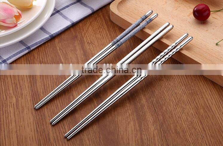 WNL-912 Twisted handle stainless steel travel chopsticks