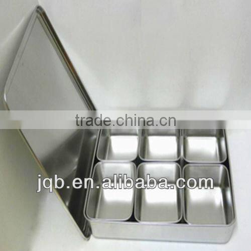 wholesale high quality multifunctional stainless steel spice box/condiment dispenser box with lid