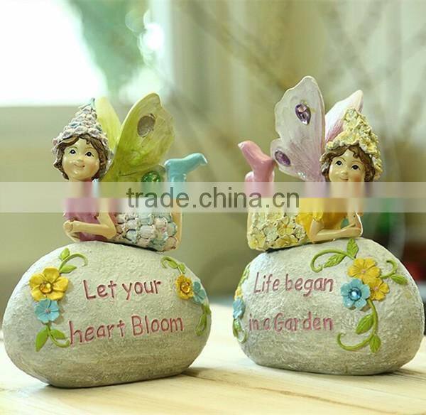 Small garden stone outdoor fairy statues pink fairy figurines for sale