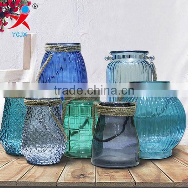 Transparent glass flower vase/medium, modern technology sitting room place color creative decorative floral organ