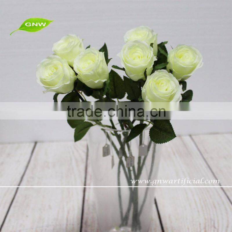 GNW FL-RS94-M-7CM High quality cheap Long stem artificial flower rose yellow for sale