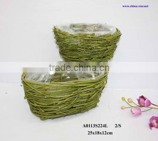 wall flower basket made of rattan