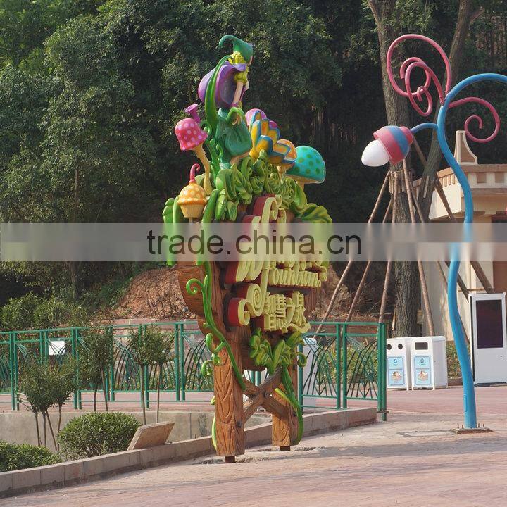 Large logo fiberglass sign board for zoo or theme park