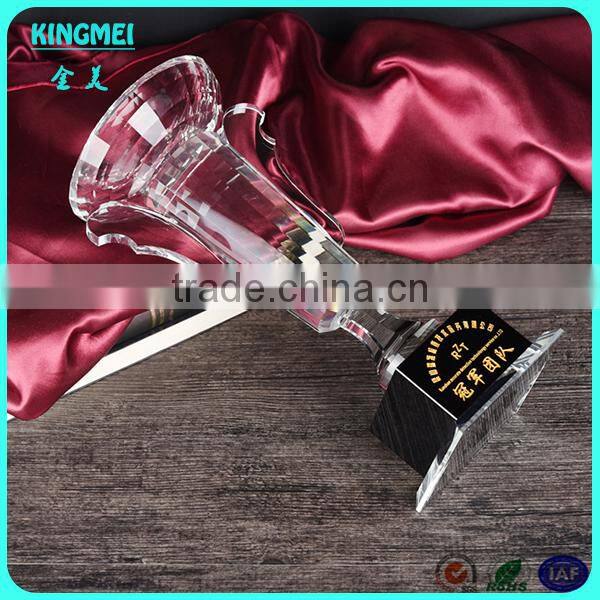 KM-ZP98 Wholesale custom simple design blank golden cup Challenge cup crystal trophy award for celebration souvenir