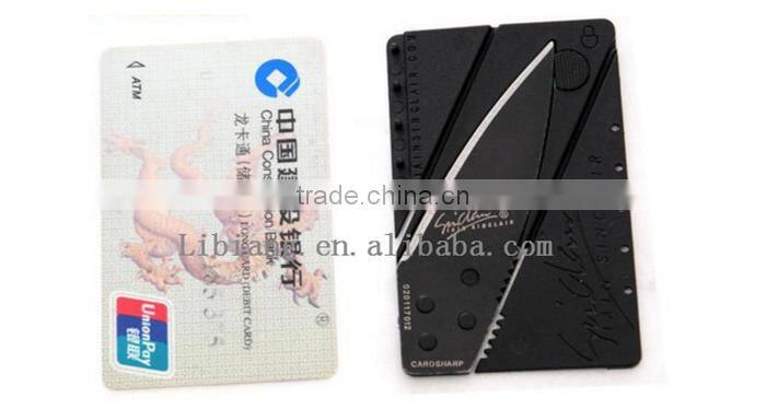 Special gift for men stainless steel with metal handle portable survival blade wallet foldable credit card knife