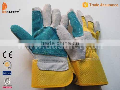 DDSAFETY Leather Working Gloves Double Palm Safety Working Gloves