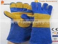 DDSAFETY Red cow split welding gloves with Full palm and lining