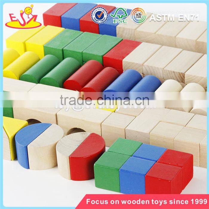 wholesale colorful 80 pieces kids wooden toy building blocks best sale children wooden building blocks W13A137