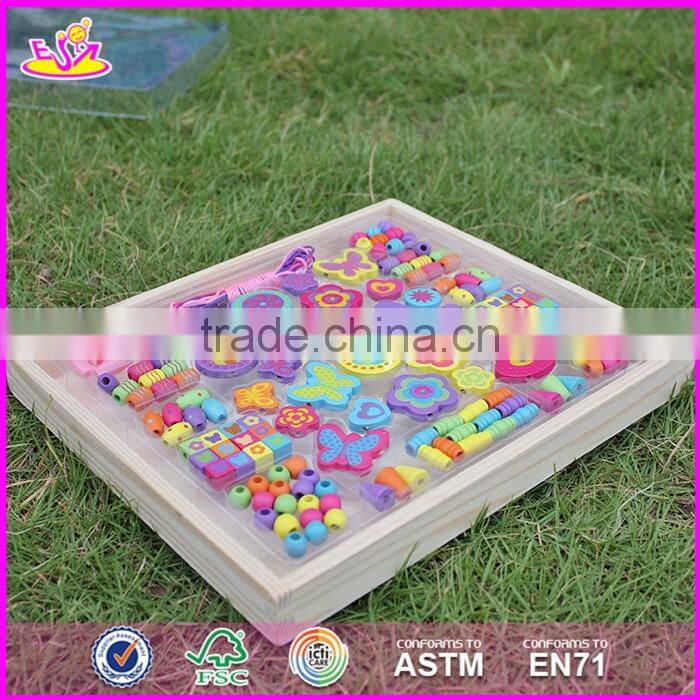 2017 New design educational wooden threading toys for toddlers W11E059
