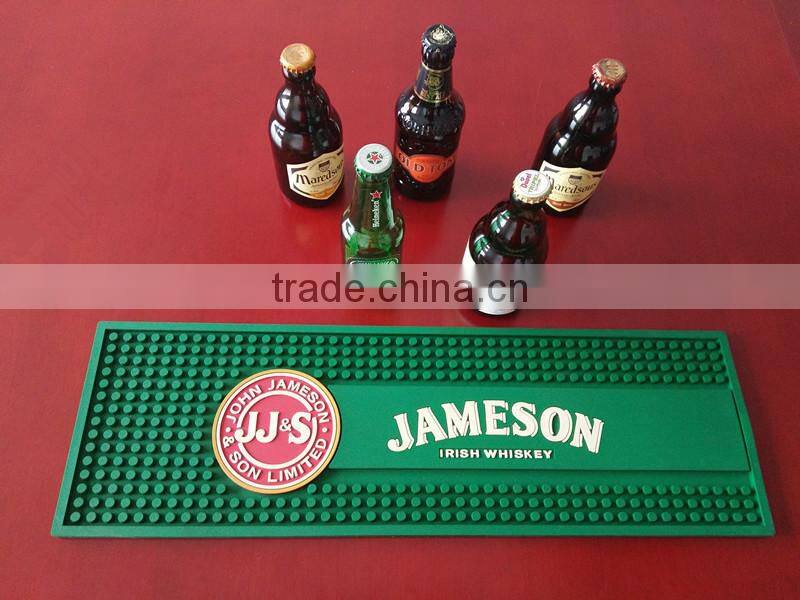 No MOQ cheap price custom anti-slip beer 3d pvc bar mat