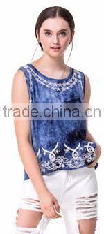 Domin fashion latest embroidery style young girls tops