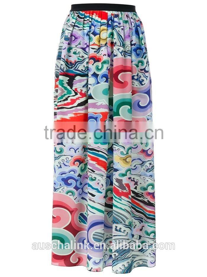 latest ladies fashion long silk skirt china factory price