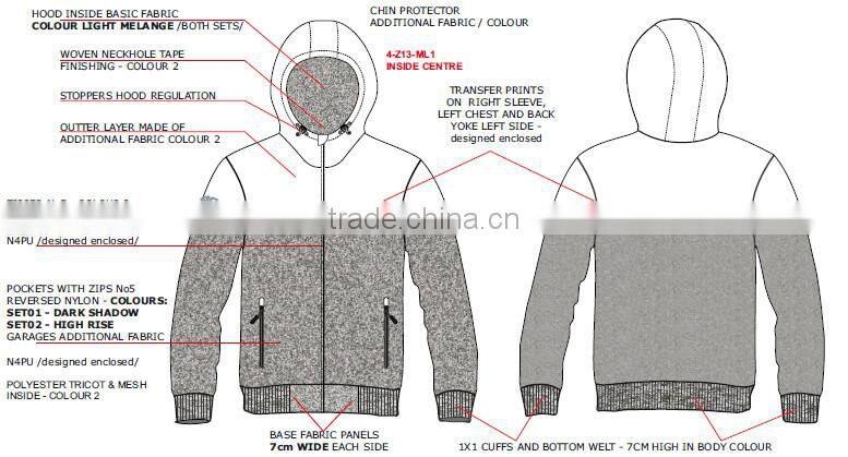 Fleece wear manufacturer from Jiangxi Province ! inside brush hooded man fleece jacket 260g,100%polyester our design