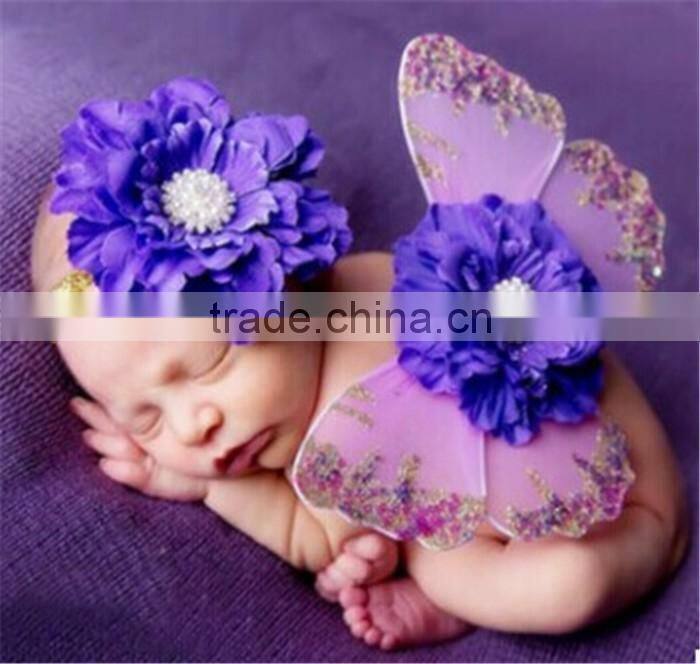 25x 20 cm unique design healthy material fit on baby decorative butterfly wings & headband baby photography props