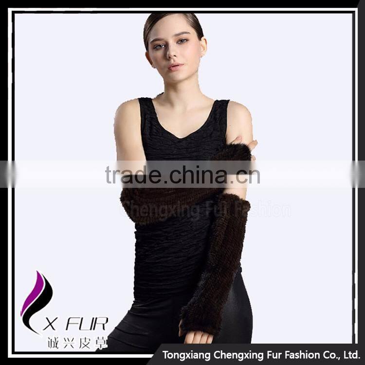 CX-A-58A 2017 New Design Warmer Mink Fur Leather Gloves