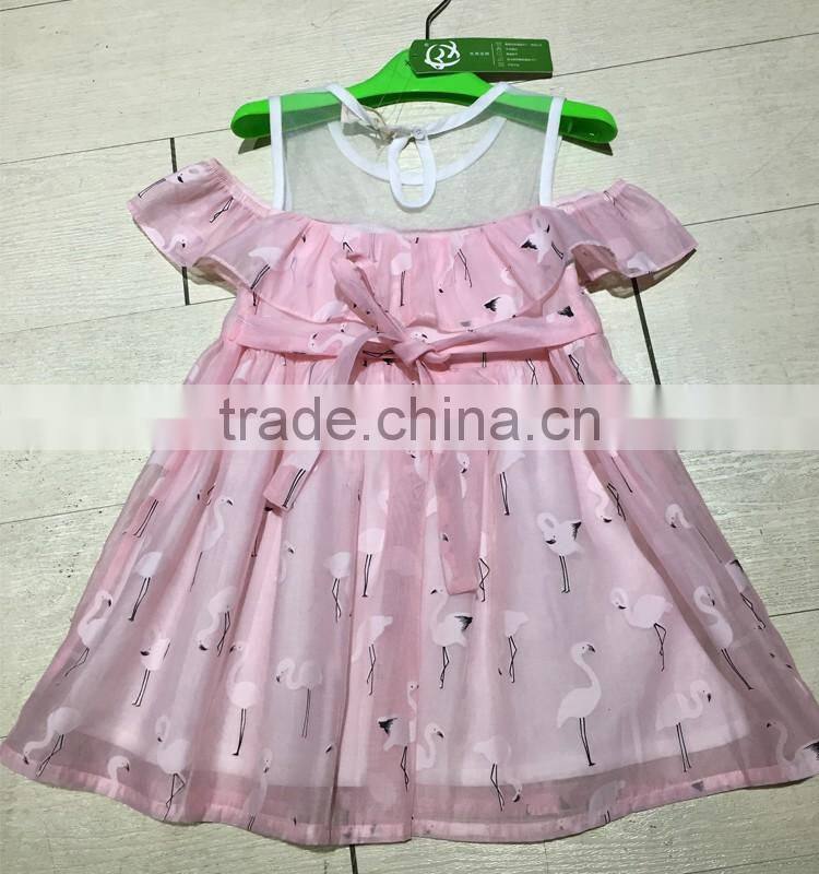2017 Breathable fabric polyester girls dress casual beautiful baby dress