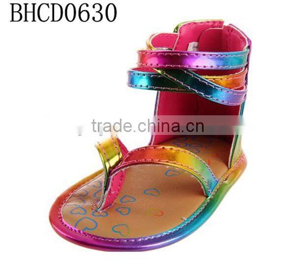 Shenzhen Manufacturer popular designer little girls nude beach sandal