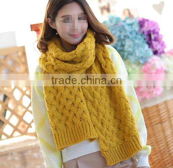 Autumn and winter wear korean style mohair warm long style solid fashion knit lovely scarf girl hijab scarf