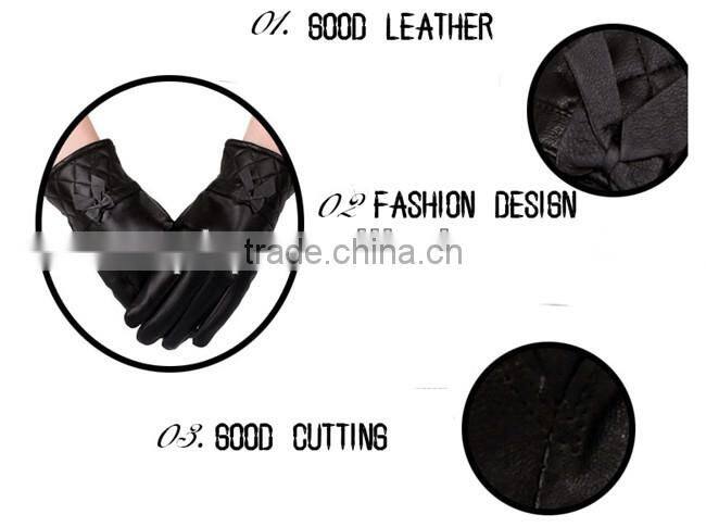 fashion design lady's leather gloves