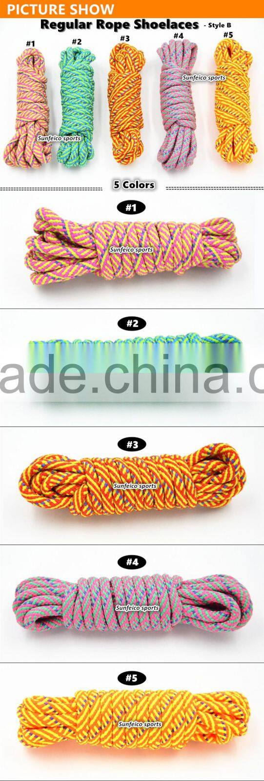 Yellow Hot Sale Round Rope Athletic Exercise Shoelaces - Muti-Colored Hiking Rope Strong Firmly Boot Laces - Amazon Supply