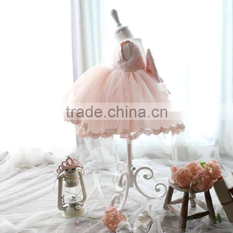 Ages 2-16years long sleeve lace dress tutu dress princess dress with bow 2016